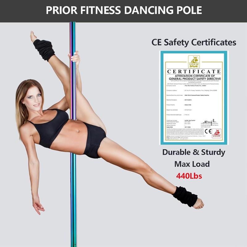 Premium Dance Pole 45mm Spinning Static Heavy Duty Removable Steel Pole gallery