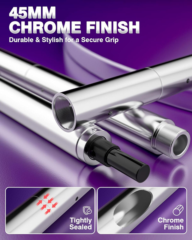 PYY Dance Pole - Adjustable & Portable Dancing Pole for Gym Studio Pub, Chrome F gallery