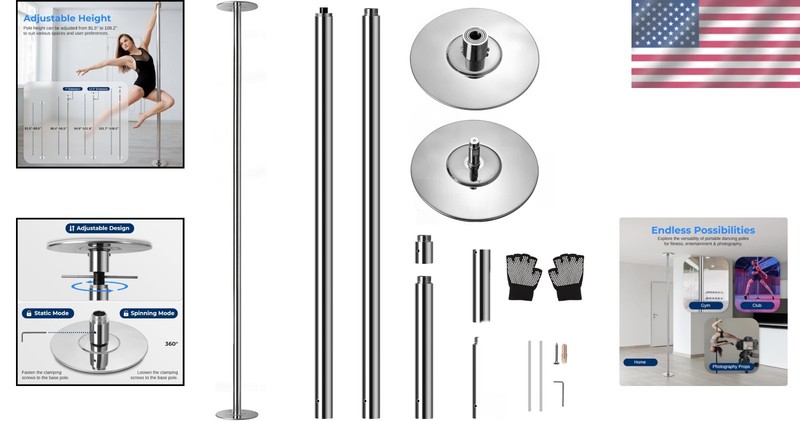 Professional 45mm Steel Dance Pole - Portable & Adjustable for Home & Gym gallery