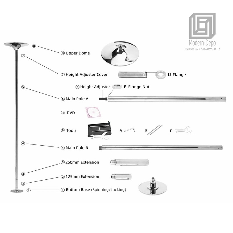 Professional Spinning Static Dancing Pole Dance Pole Kit Portable Removable Pole gallery