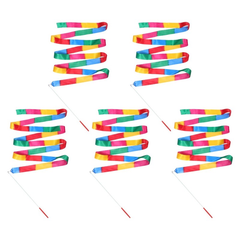5 Pcs Ribbon Dancer Ballet Streamer Gymnastic Ribbons Sticks gallery