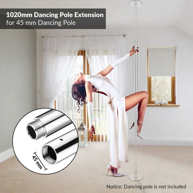 Yescom 3.4 FT New Chrome Dancing Pole Extension for 45 mm Spinning Pole, Silver gallery