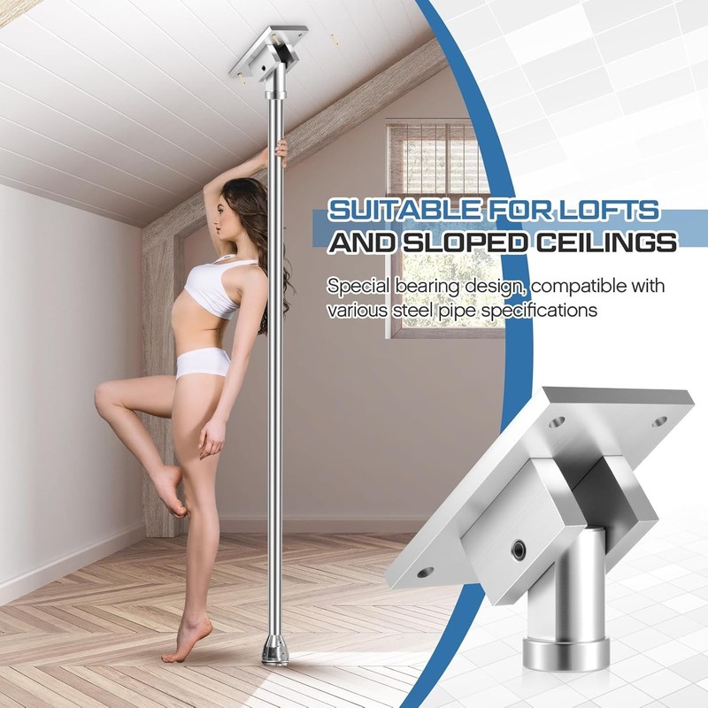 Universal Pole Dance Fixed Plate for Slanted Ceilings Top Plate Pole Dance Ac... gallery