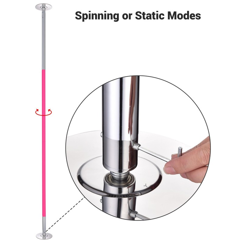Yescom 11.7 Ft Static Spinning Dancing Pole Kit 45mm Silicone Party Club gallery