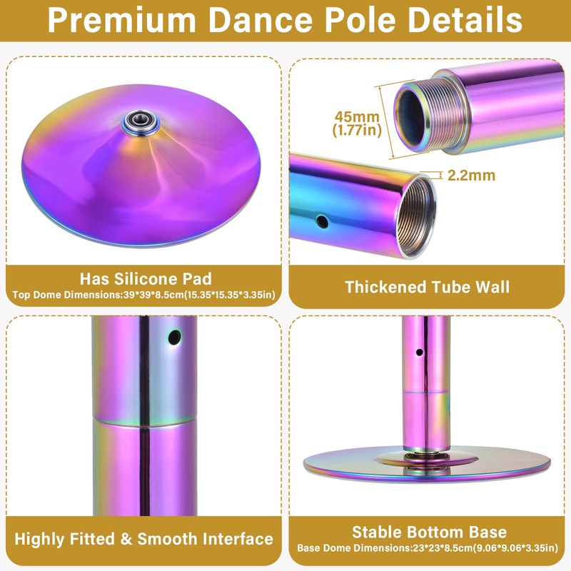 45mm Dance Pole Kit Competition Commercial Portable Fitness Exercise gallery