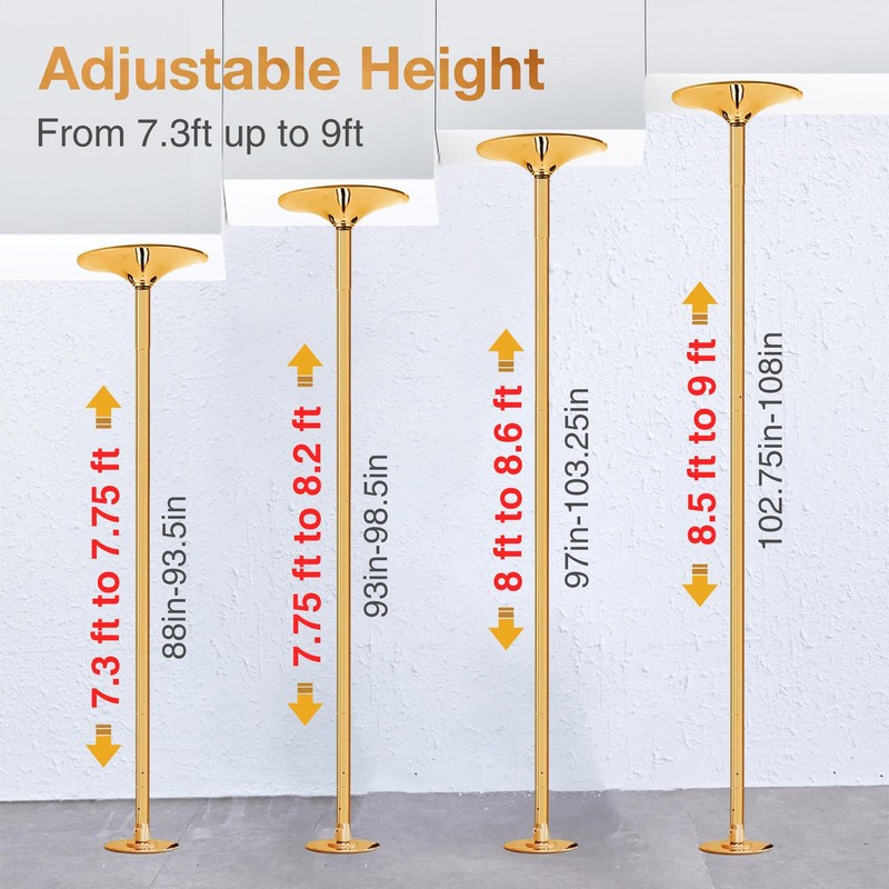 45mm Home Removable Dancing Stripper Pole With Spinning Static Mode gallery