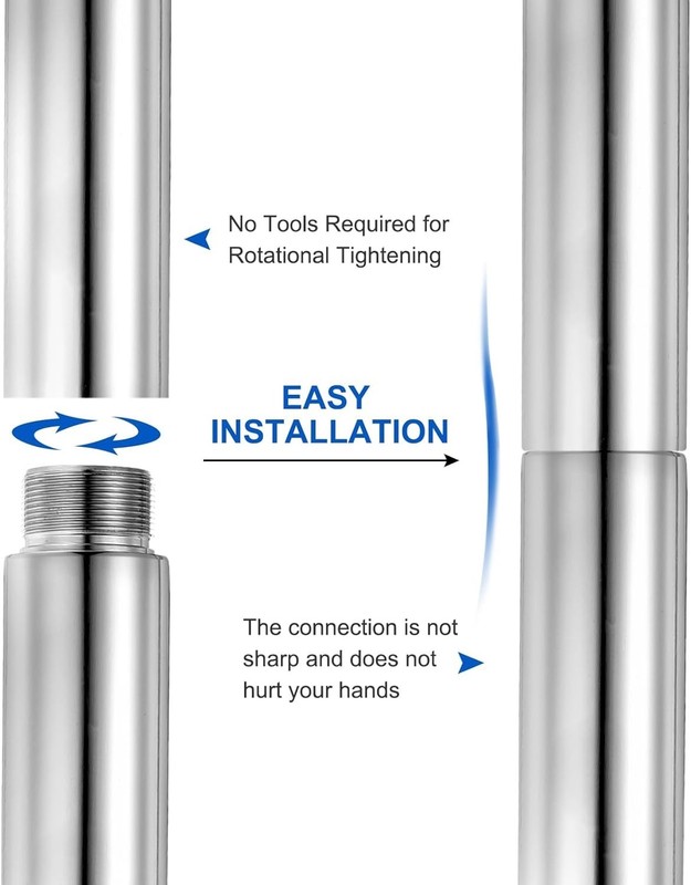 Stainless Steel Dance Pole Extension - Adjustable 125mm for 45mm Poles gallery