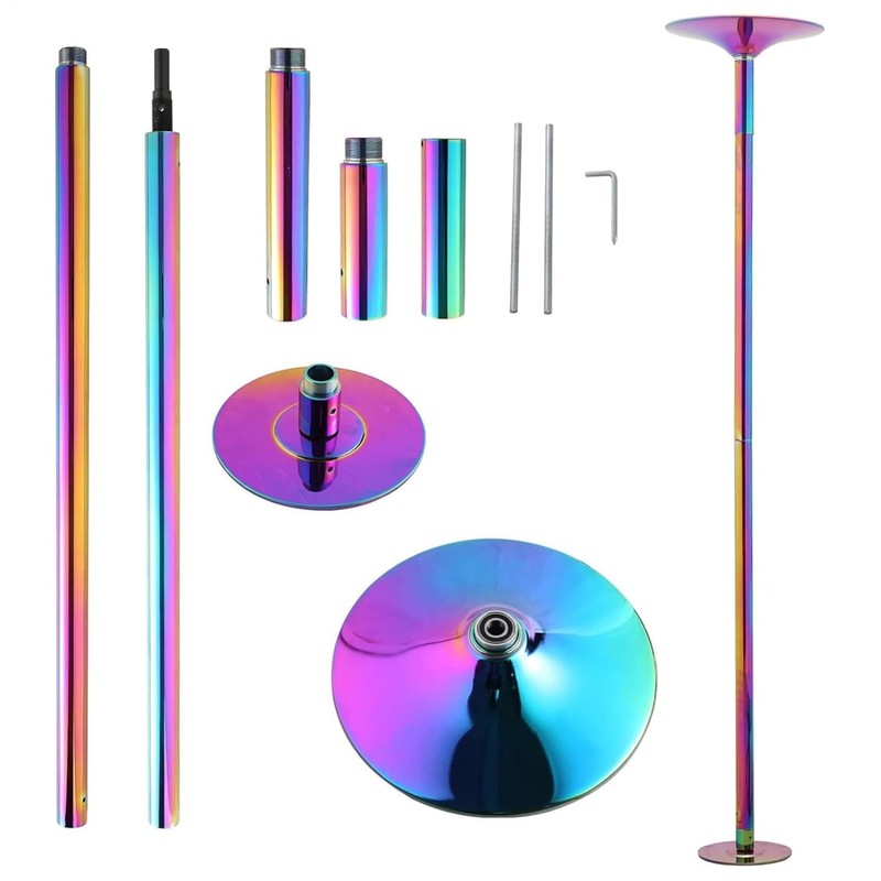 45mm Heavy Duty Steel Spinning & Static Dance Pole Professional Grade Home Use