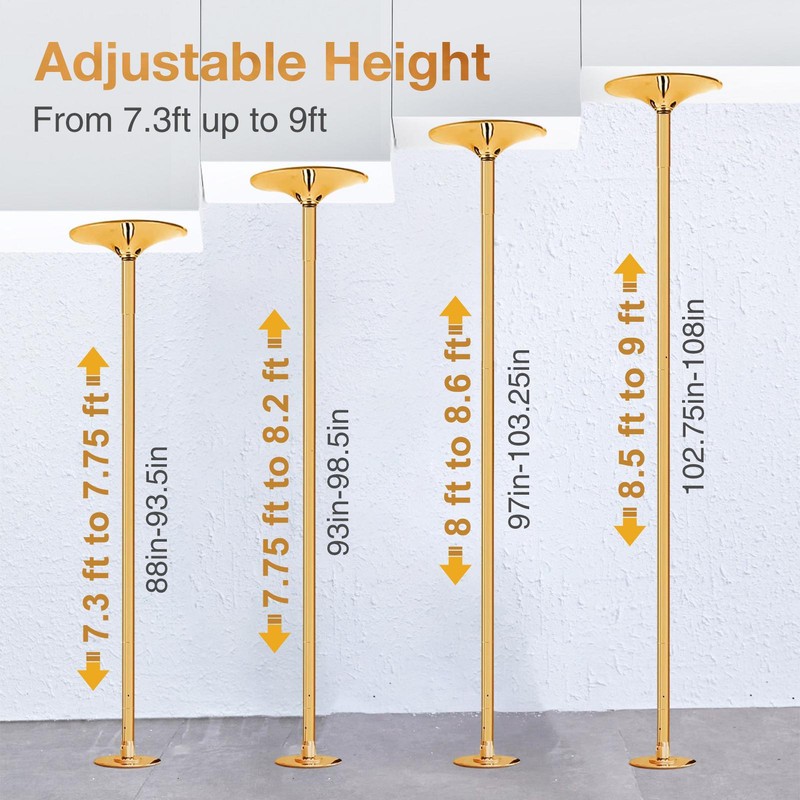 Dance Pole for Home 45mm Spin Static Dancing Pole Professional gallery