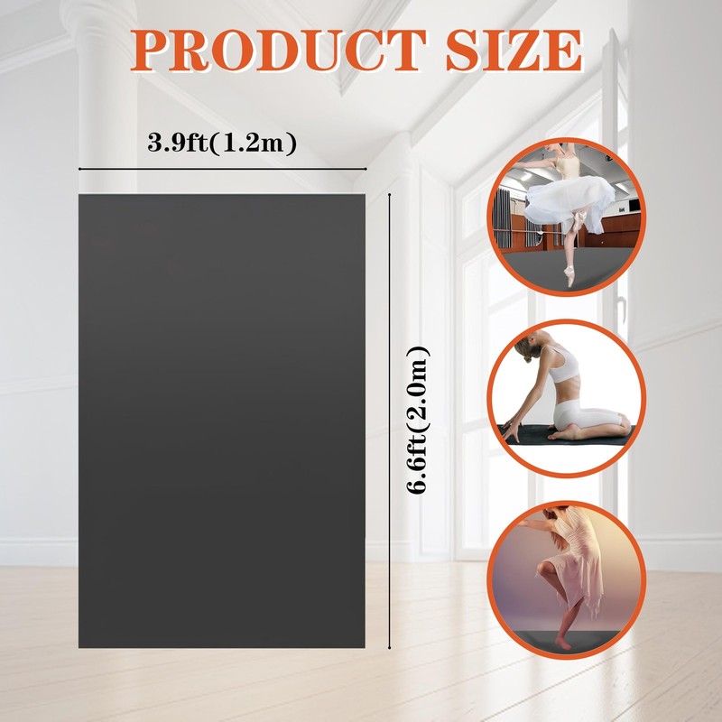 Portable Marley Floor, 6.6' x 3.9' Dance Mat, 1.5 mm Thick Vinyl Dance Floor,... gallery