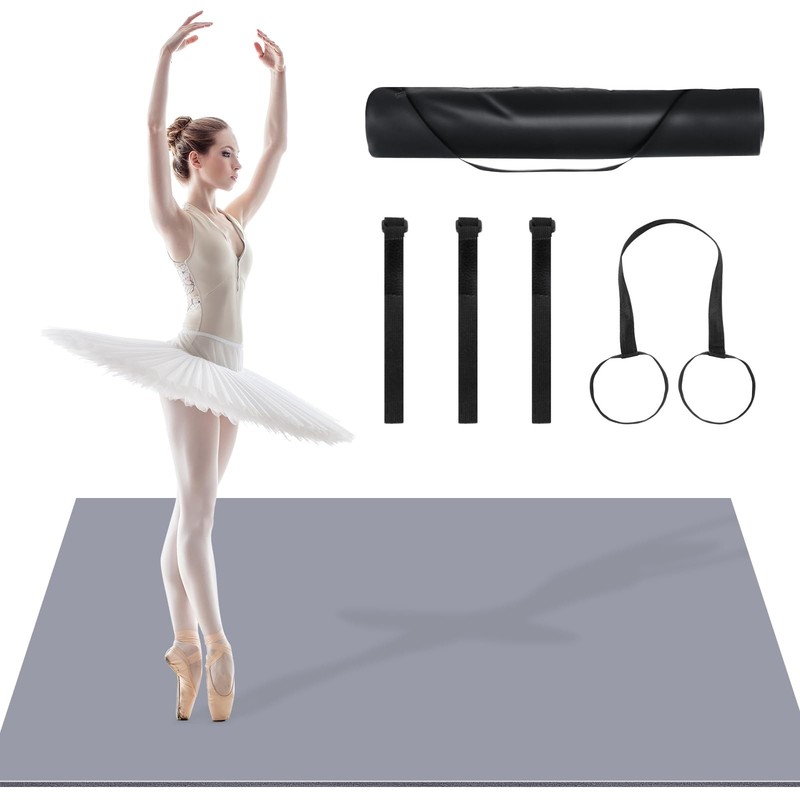 Portable Dance Floor Mat 6' x 4', Marley Floor Practice Pad with Strap for Ba...