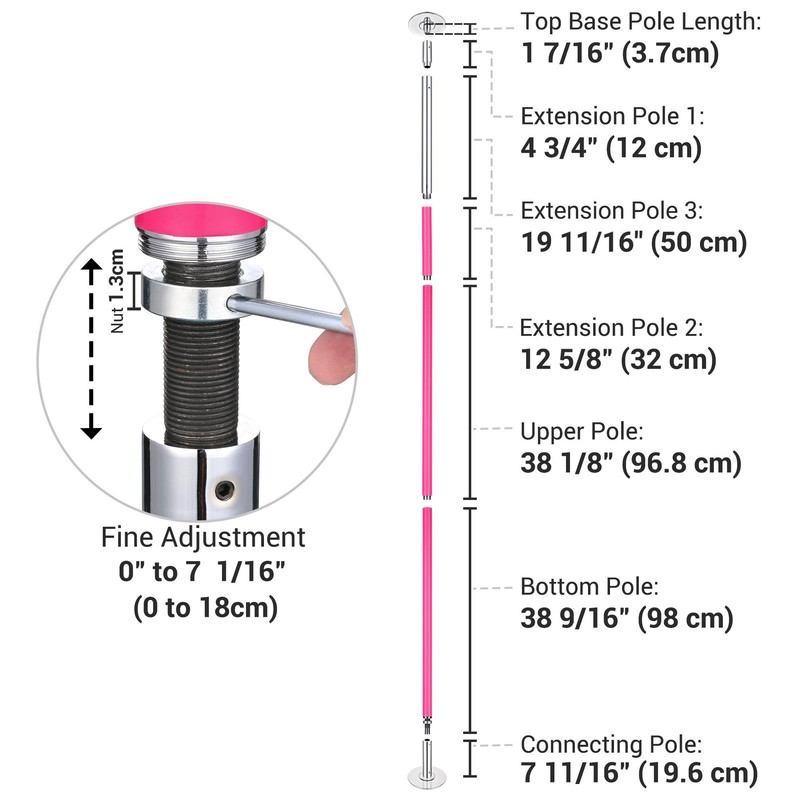 Yescom 10.9 Ft Static Spinning Dancing Pole Kit 45mm Silicone Party Club gallery