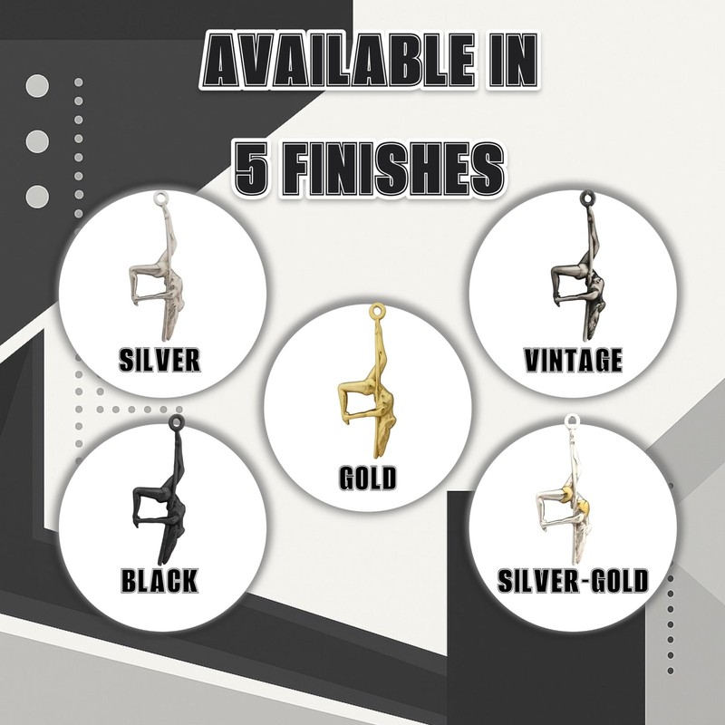 Pole Dance Jewelry – 925 Silver Pendant with Gold Detail for Dancers and Artists gallery