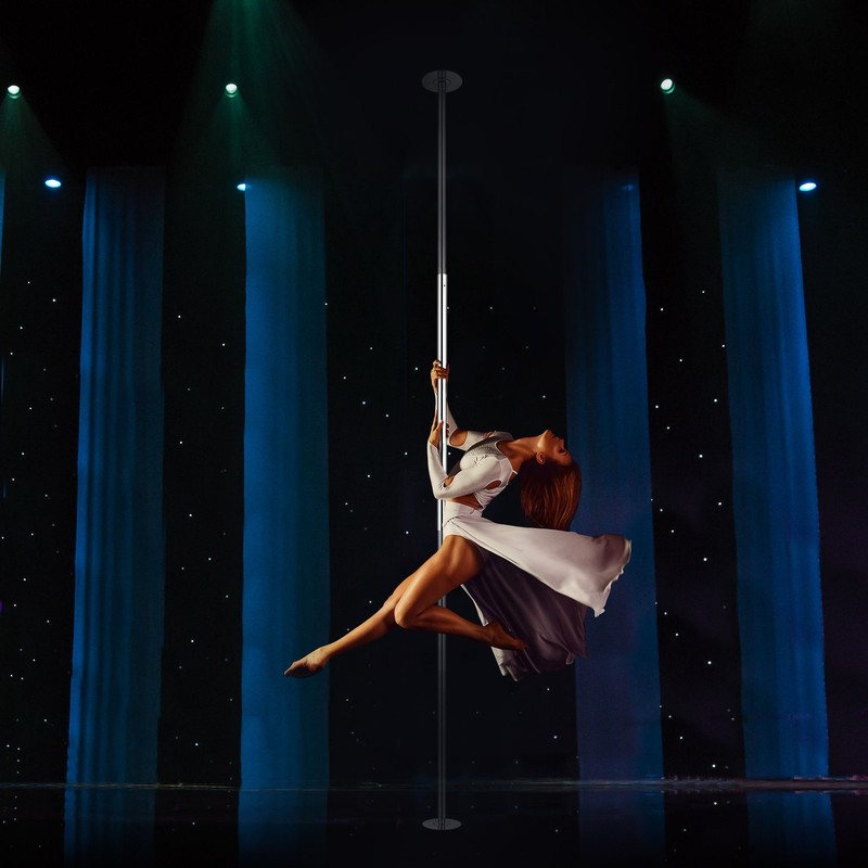 Yescom 3.4 FT New Chrome Dancing Pole Extension for 45 mm Spinning Pole, Silver gallery