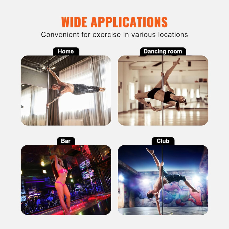 Professional Dancing Pole, Spinning Static Dancing Pole Kit, Portable Removable gallery
