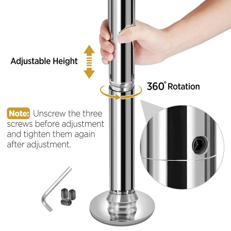 Portable Spinning Dance Pole 45mm Height Adjustable Static Dance Pole Home Gym gallery
