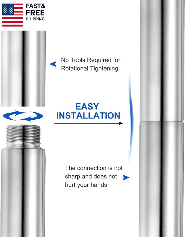 Dance Pole Extension for Stripper Dance Pole Stainless Steel Extending Tube Hei gallery