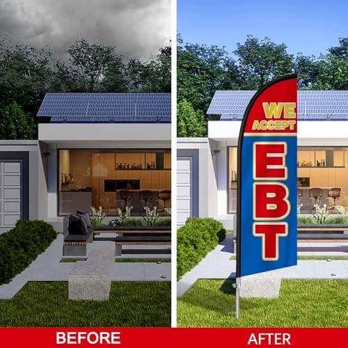 EBT Flag for Business, EBT Signs, 8FT Polyester Advertising Swooper Flag with gallery