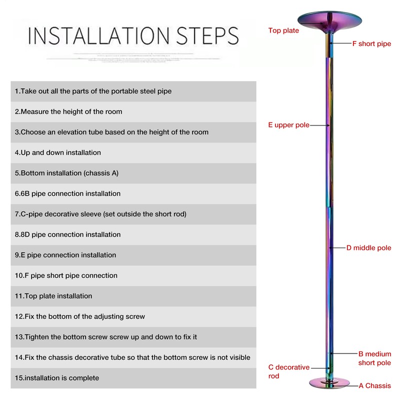 Pole Dance Pole For Home 45mm Spin Static Professional Dancing Pole gallery