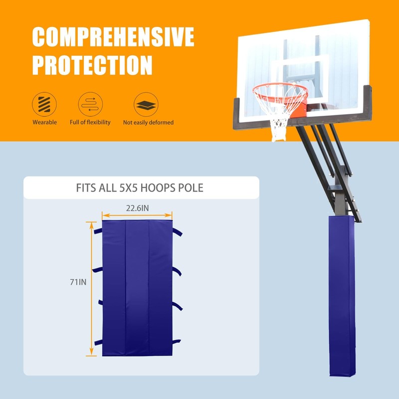 Proslam Blue Basketball Pole Pad 72 Tall And 2 Thick Fits 5X5 Pole All-Weather gallery