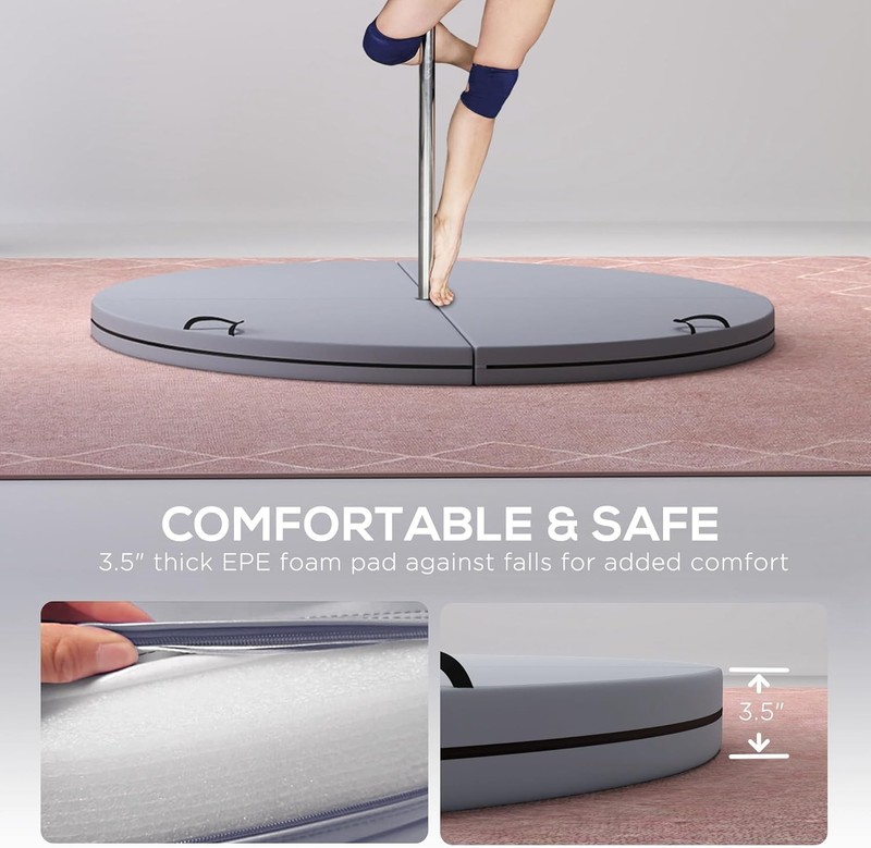 Pole Dance Crash Mat, 5ft Wide Foldable Pole Padding Crash Pad with Carrying gallery
