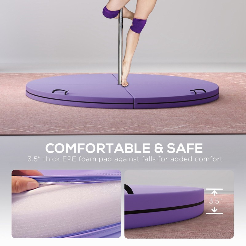 Foldable Pole Dance Crash Mat w/ Handles, Purple gallery