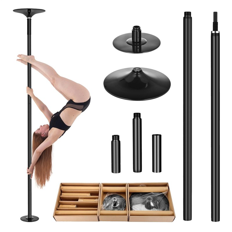 Professional Stripper Pole Spinning Static Dancing Pole 45mm Dance Pole,Black