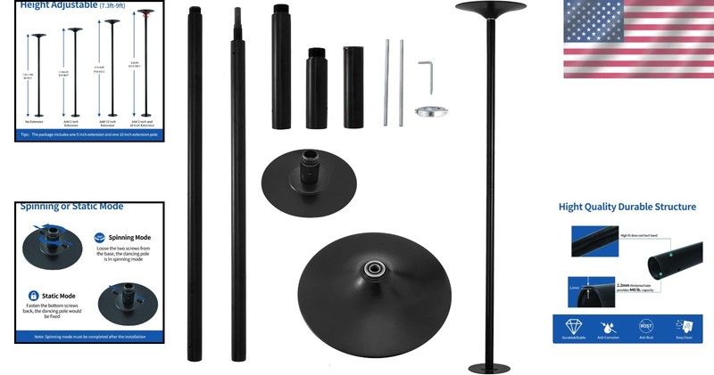 Versatile 45mm Dance Pole - Sturdy, Portable, and Easy to Assemble for Any Space gallery