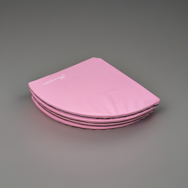 Soozier Pink Folding Portable Crash Pad 59" Round Foam Dance Safety Mat gallery