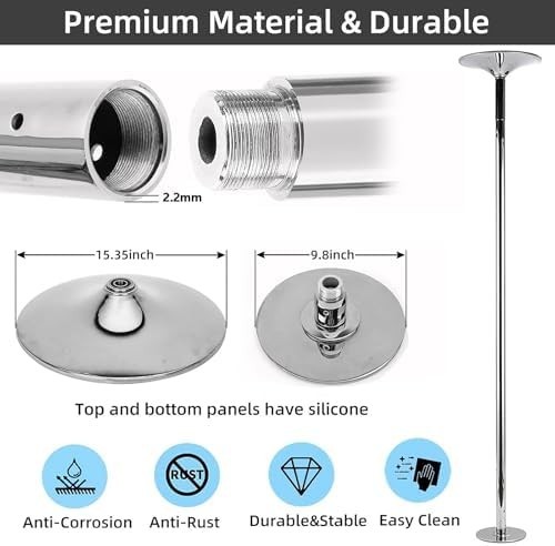 Premium Dance Pole Removable 45Mm Spinning & Static Dancing Pole Heavy-Duty Stee gallery