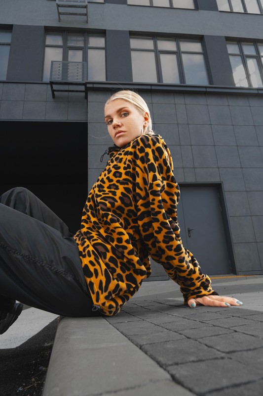 Leopard dance hoodie, Dance clothes, Loose dance shirt, Dance costume Streetwear