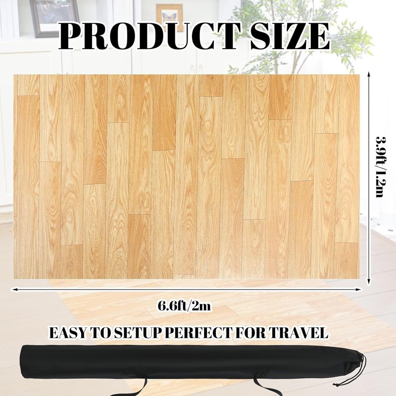 Smooth Vinyl Dance Mat - 6.6 x 3.9 ft for Kids & Adults - Includes Travel Bag gallery