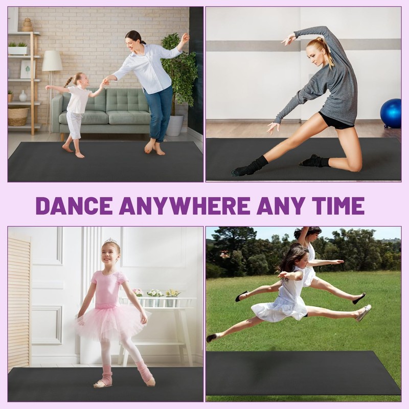 Portable Dance Floor, Marley Dance Floor Mat 6x4ft-6mm Thick Non-Slip PVC Dan... gallery