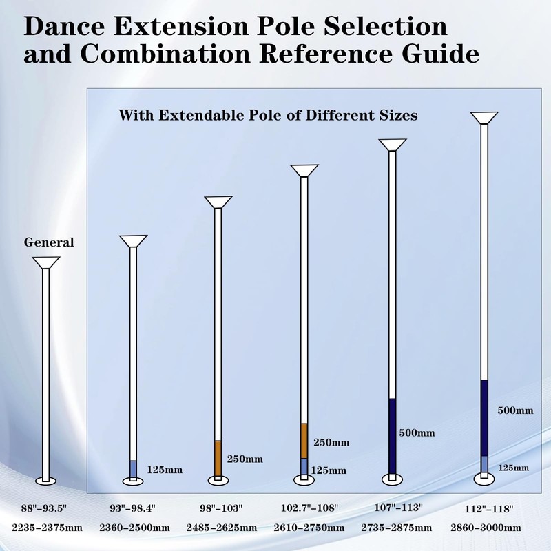 Adjustable Stainless Steel Pole Extension for Dancing Pole - 45mm, Height 125mm/ gallery