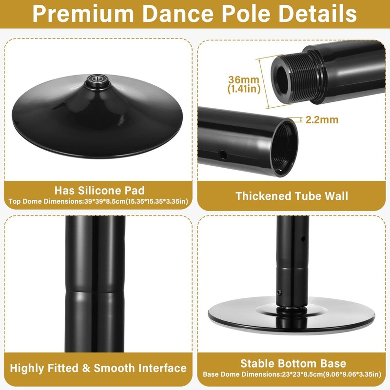 45mm Home Portable Removable Dancing Stripper Pole with Spinning & Static Mode gallery