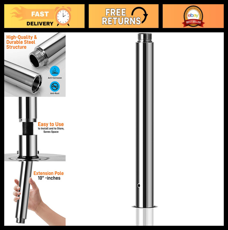 Portable 45mm Spinning Dance Pole Extension - Durable Steel, Fitness Equipment
