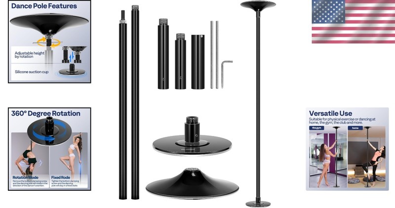 Chrome Steel Spinning Pole for Pole Dancing - 108" Height gallery