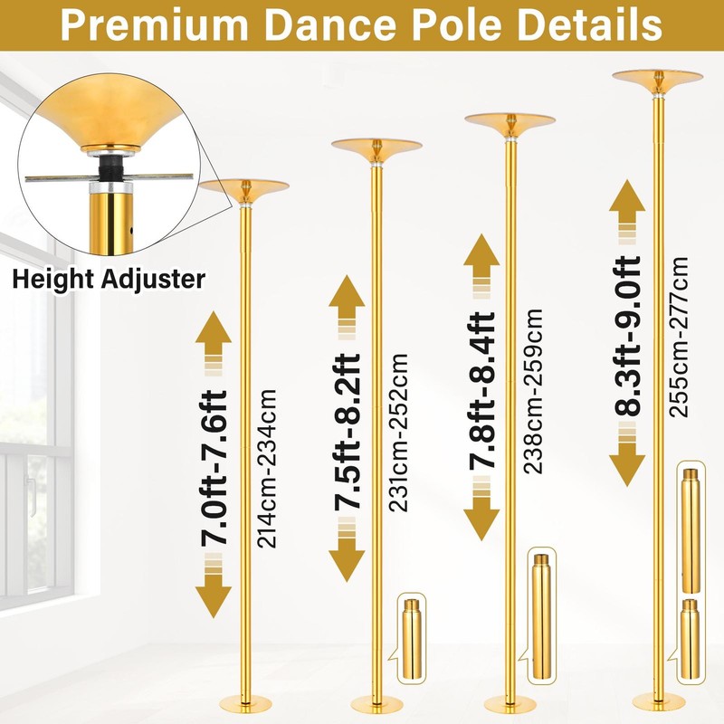 Professional Spinning Static Dancing Pole Portable Removable Fitness Kit gallery