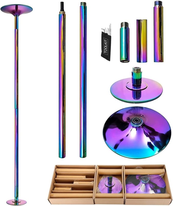 Premium Dance Pole 45mm Spinning Static Heavy Duty Removable Steel Pole