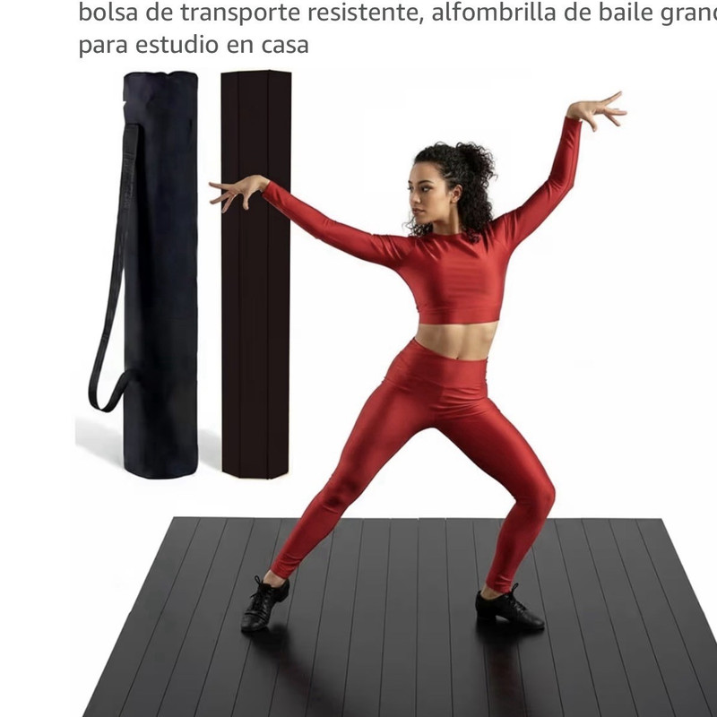 Tademis Bamboo Portable Dance Mat 48x38.5in Non-Slip Backing with Carry Bag