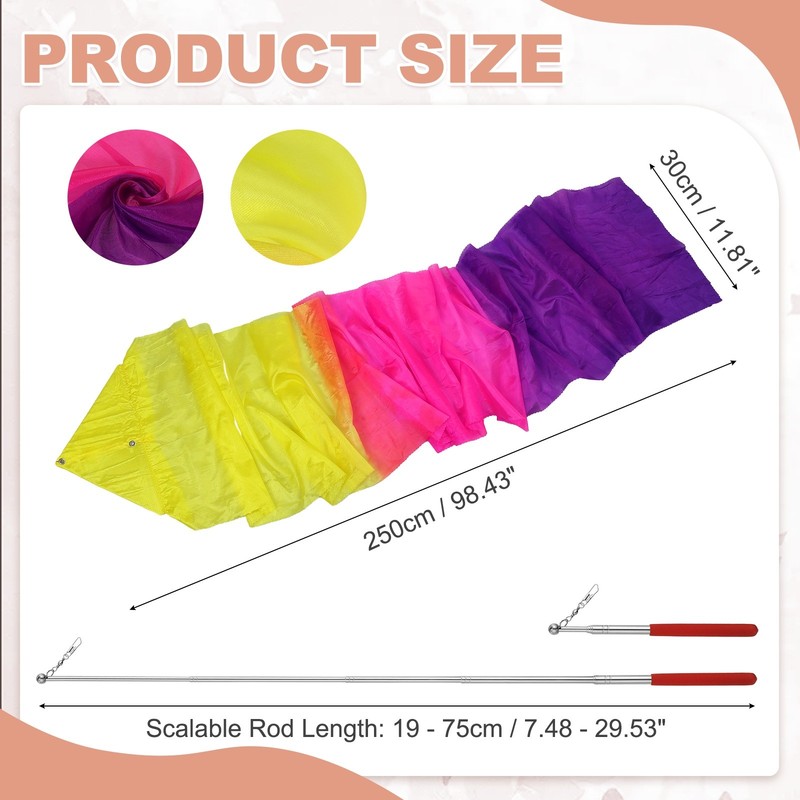 Gymnastics Dance Streamer, 98" & Tricolor-Fitting for (Artistic Dancing) gallery
