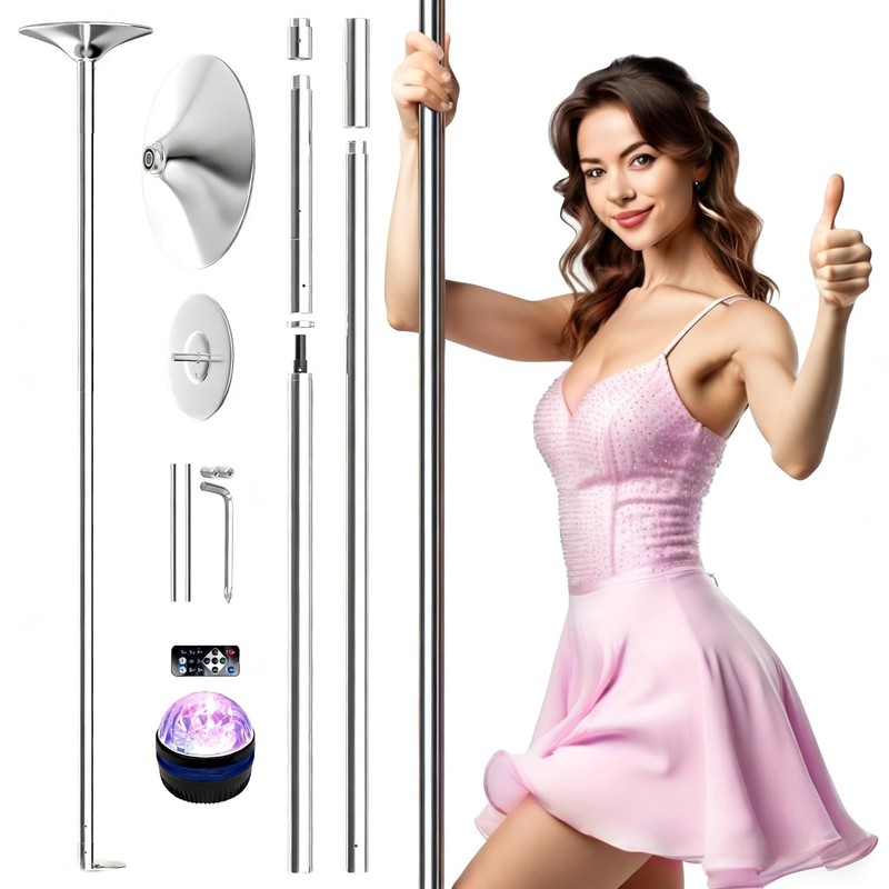 PYY Dance Pole – Adjustable & Portable Dancing Pole for Gym Studio Pub, Chrome F