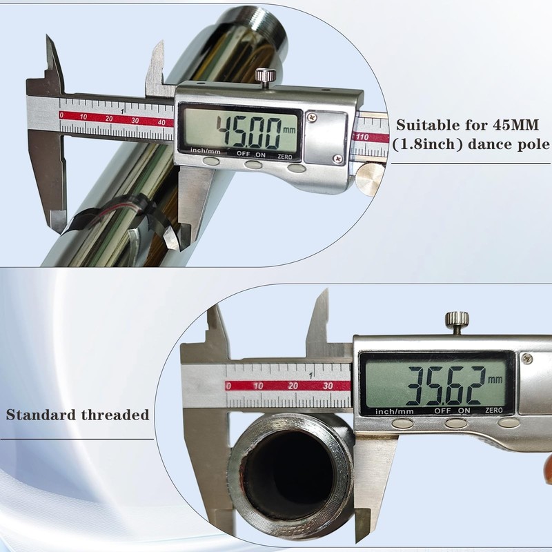 Adjustable Stainless Steel Pole Extension for Dancing Pole - 45mm, Height 125mm/ gallery