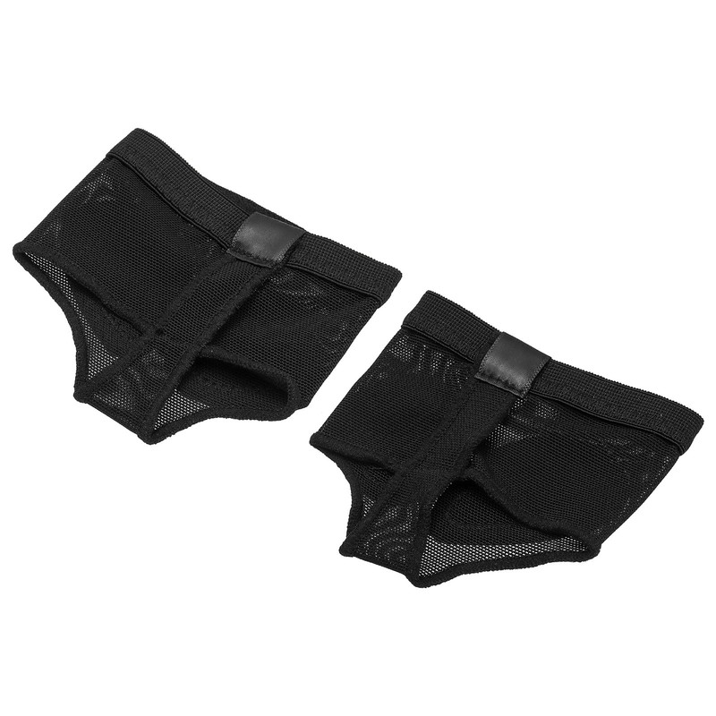 Foot Undies Thongs for Dance, Half Sole Shoes Paws, M(37-38) & Black