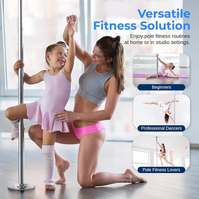Professional 45mm Steel Dance Pole - Portable & Adjustable for Home & Gym gallery