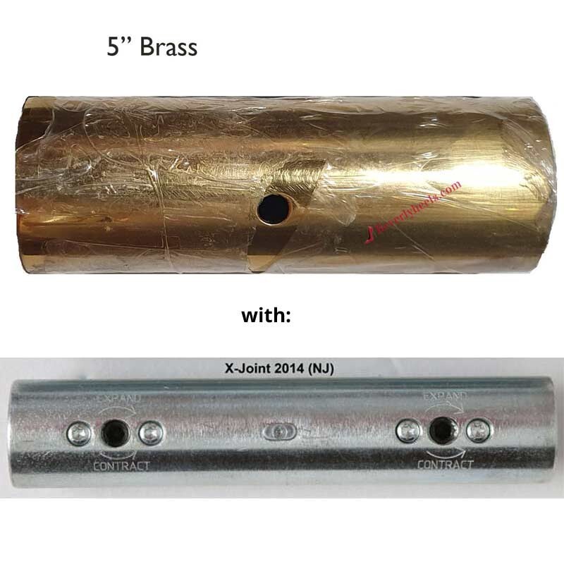 X-pole X-Pert Pro Extension for NX,PX Poles: 5-inch, 45mm - BRASS - WITH X-JOINT