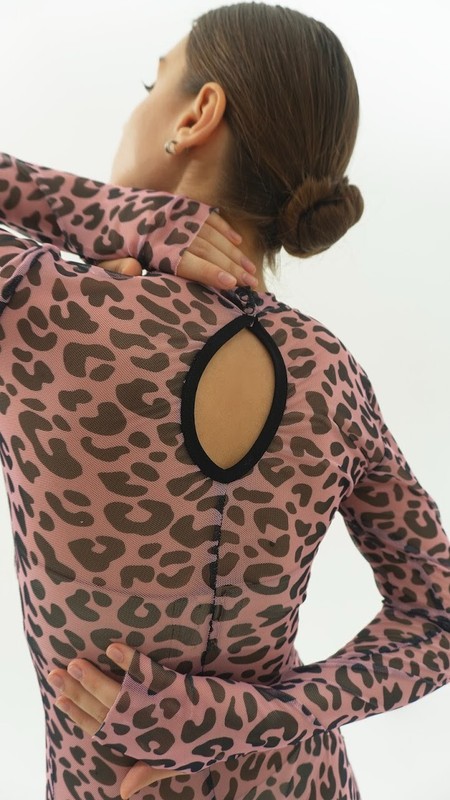 Leopard Mesh catsuit, Printed overalls, rave women's jumpsuit, choreografy gift gallery