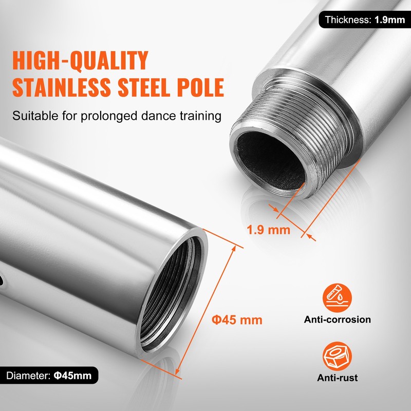 Uimoso Professional Spinning Static Dancing Pole Portable Removable Fitness Kit gallery