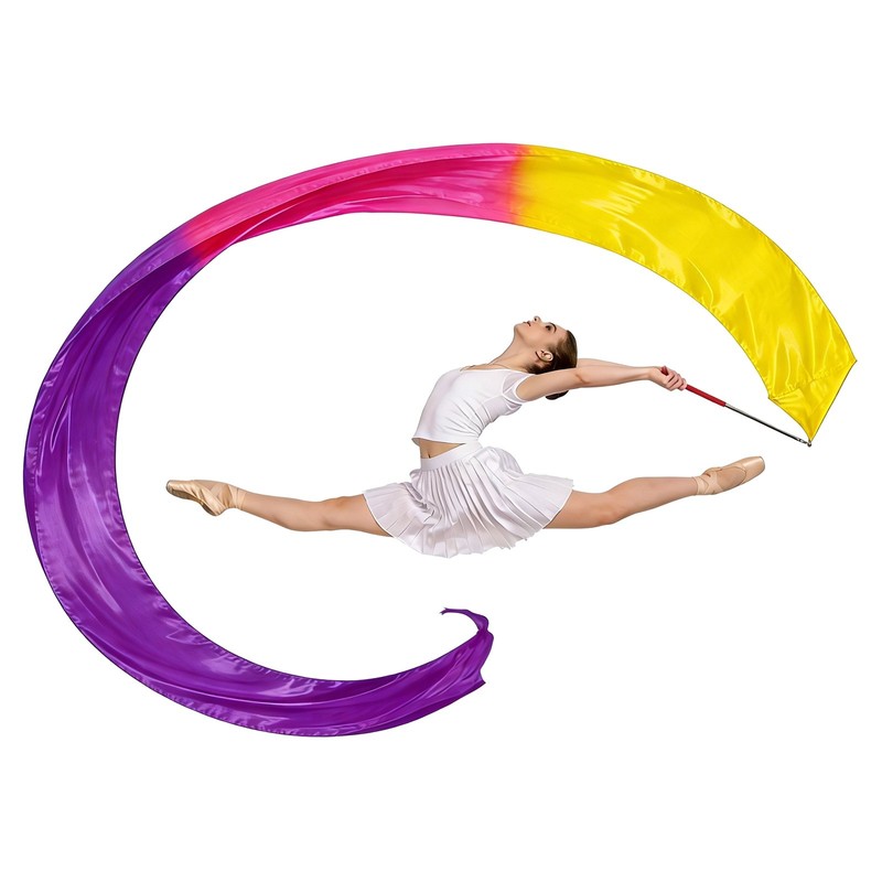 Gymnastics Dance Streamer, 98″ & Tricolor-Fitting for (Artistic Dancing)