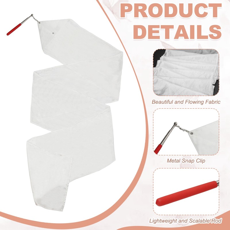 Gymnastics Dance Streamer, 98" & White-Fitting for (Artistic Dancing) gallery